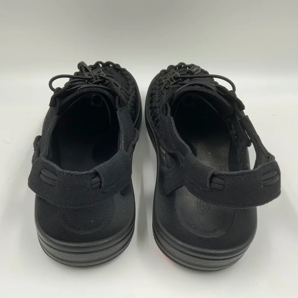 KEEN Uneek Mens Sandals Black Braided Cord Outdoor Water Shoes 1014097 Size 11
